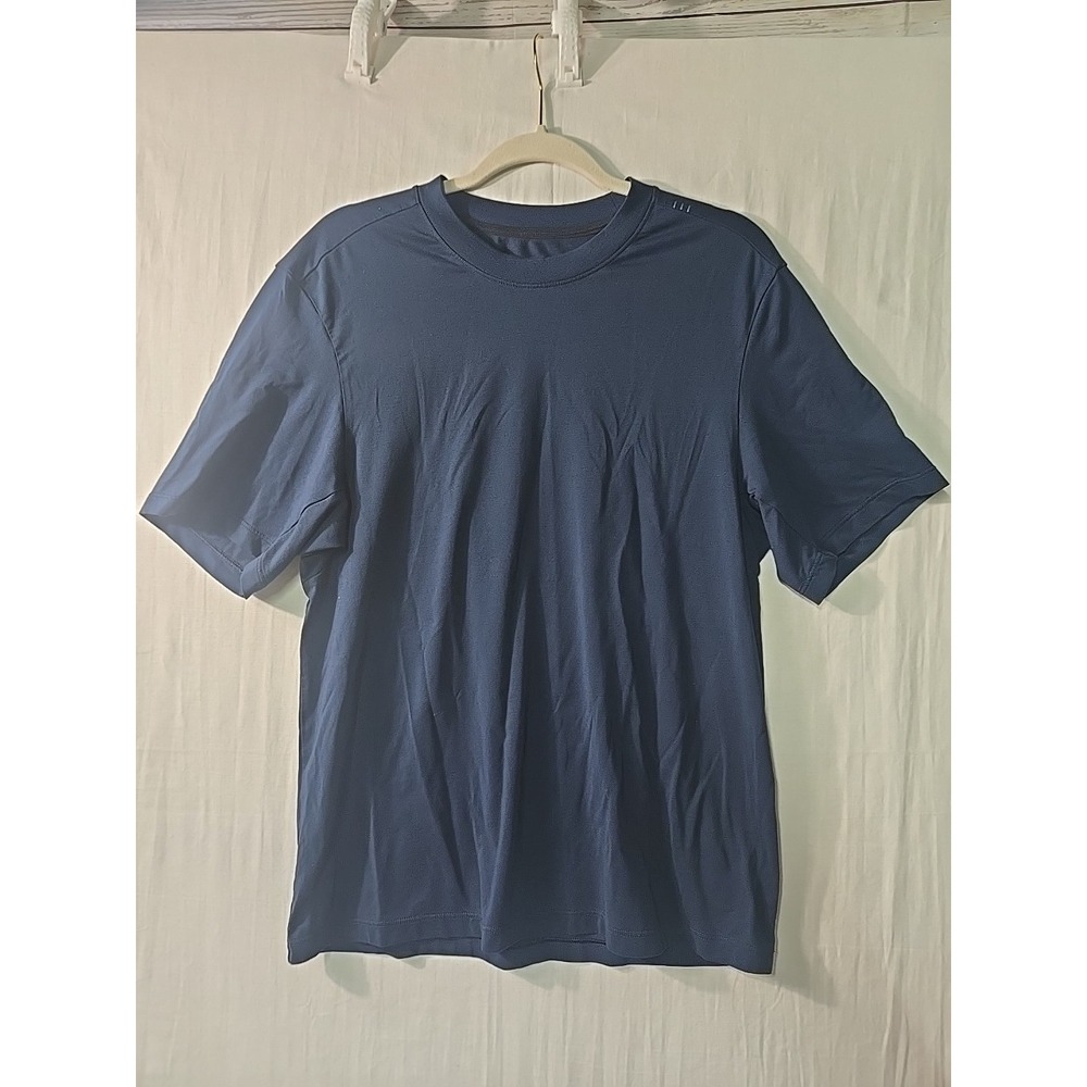 Men's Lululemon Solid Navy Blue T‎ Shirt Top Size Small? Crew Neck Short Sleeves
